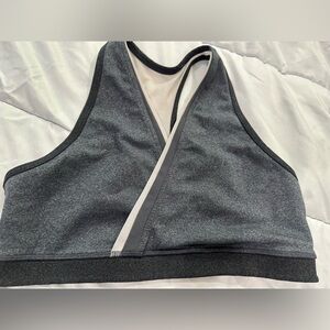 Lululemon Not So Deep V Sports Bra Gray/Black Size 8